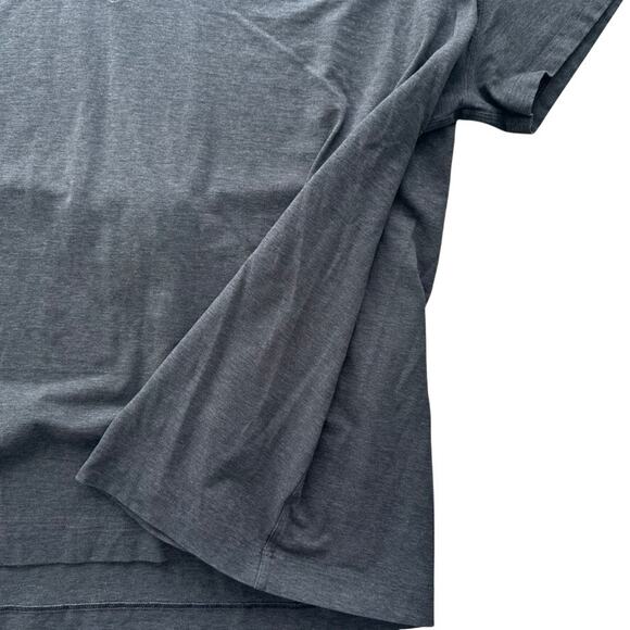 Lululemon Split Side-Tie Tee V-Neck Shirt Grey Plus Size 16 Cotton Maternity - Picture 6 of 7
